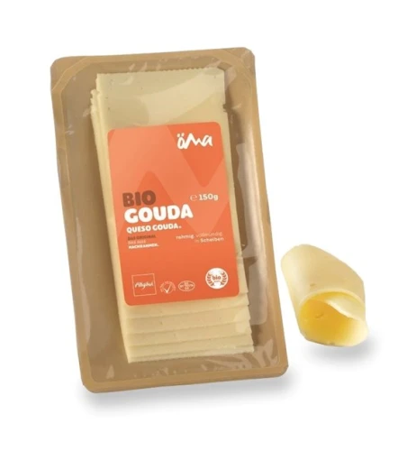 Ser Gouda Plastry BIO (48% Tłuszczu w Suchej Masie) 150 g Oma