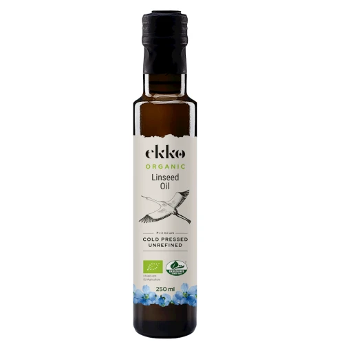 Olej Lniany Tłoczony na Zimno Omega-3 BIO 250 ml EKKO