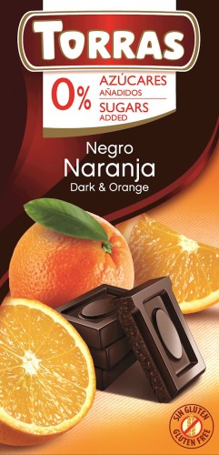 Czekolada Porzka z pomarańczami Bez Cukru 75g Torras