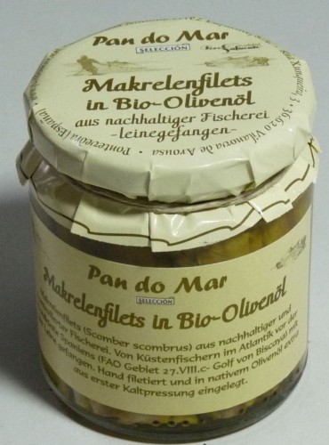 4384MAKRELA FILETY W BIO OLIWIE Z OLIWEK EXTRA VIRGIN 220 g (SŁOIK) - PAN DO MAR-1