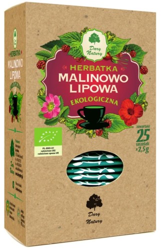 Herbatka Lipowo-Malinowa BIO (20 x 2,5 g) Herbata Dary Natury