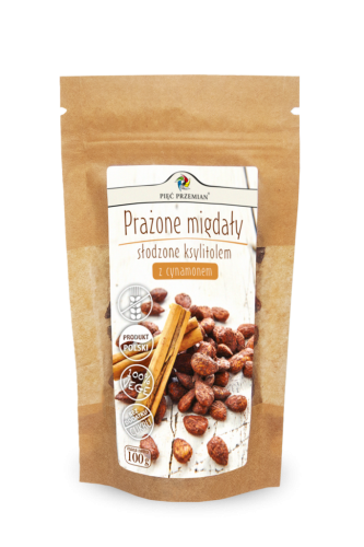 Prażone Migdały z Cynamonem Słodzone Ksylitolem 100 g Pięć Przemian