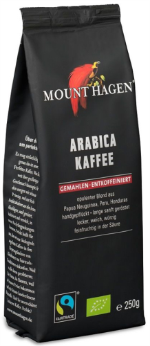 Kawa Mielona Arabica Palona Bezkofeinowa FT BIO 250 g Mount Hagen