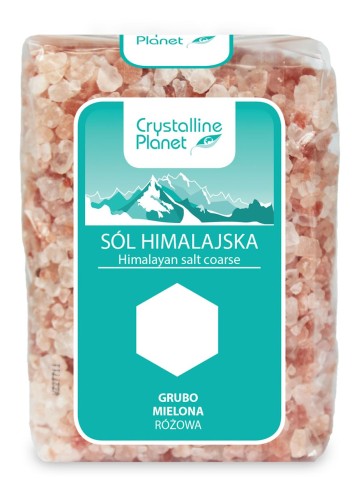 Sól Himalajska Różowa Grubo Mielona 600 g Crystalline Planet
