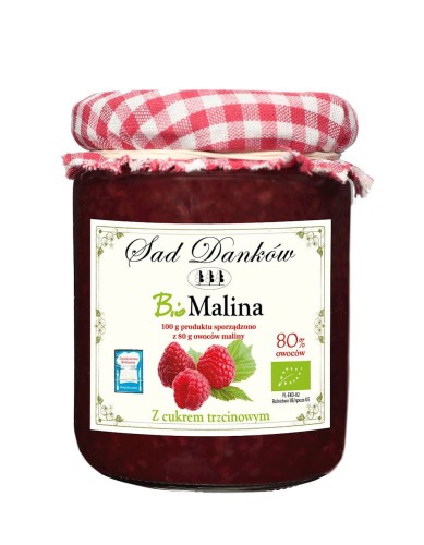 Malina 80% z Cukrem Trzcinowym BIO 270 g Sad Danków