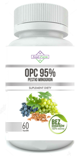 Pestki Winogron Ekstrakt 95% OPC 450mg 60 Kapsułek Soul Farm
