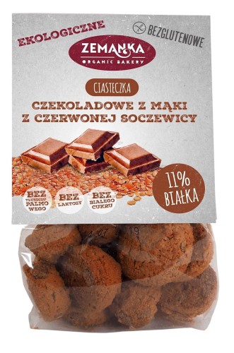Ciasteczka z Mąki z Czerwonej Soczewicy Czekoladowe Bezglutenowe BIO 100 g Zemanka
