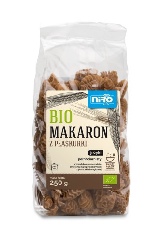 Makaron z Płaskurki Pełnoziarnisty Jeżyki BIO 250 g Niro
