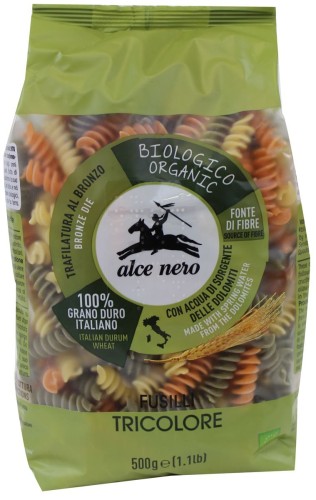 Makaron Fusilli Trójkolorowy Durum  BIO 500 g Alce Nero