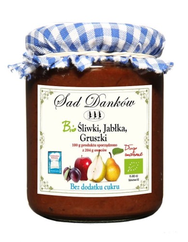 Śliwka - Jabłko - Gruszka bez cukru BIO 270 g Sad Danków