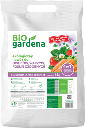 Nawóz do Owoców, Warzyw, Roślin Ozdobnych EKO 8 kg Bio Gardena