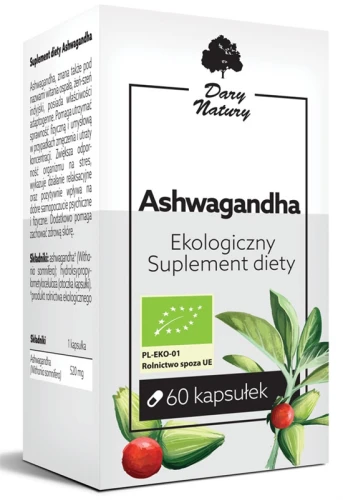 Ashwaganda 520 mg, 60 Kapsułek BIO Dary Natury