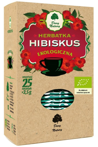 Herbatka Hibiskus 25 x 2,5 g BIO Dary Natury