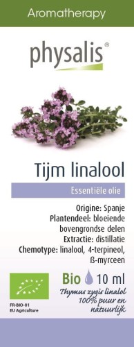 Olejek Spożywczy Tijm Linalool, Tymianek Linalol BIO 10 ml Physalis