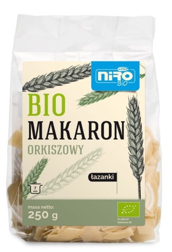 Makaron Orkiszowy Łazanki BIO 250 g Niro