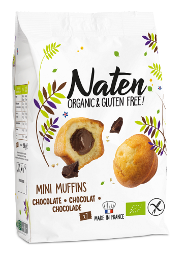 Mini Muffinki z Nadzieniem Czekoladowym Bezglutenowe BIO 200g Naten