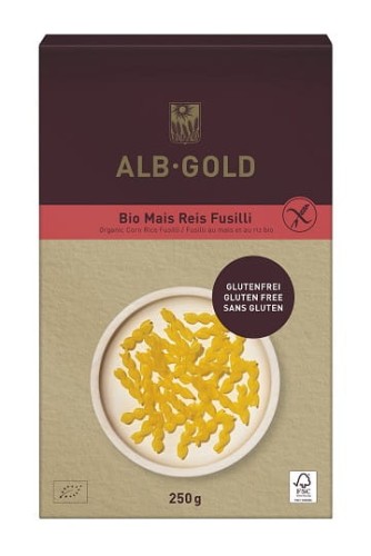 Makaron Kukurydziano Ryżowy Świderki Bezglutenowy BIO 250 g Alb-Gold