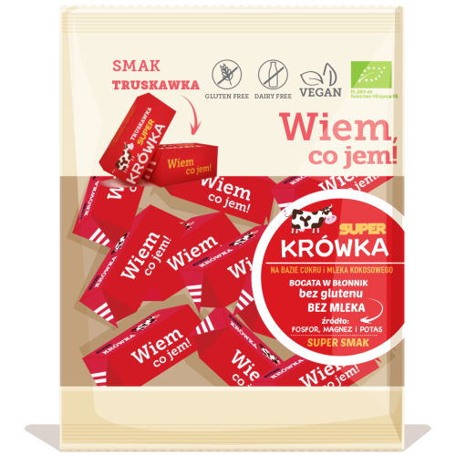 Krówki Truskawkowe Bezglutenowe BIO 150 g Super Krówka