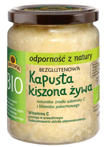 Kapusta Kiszona Niepasteryzowana Bezglutenowa BIO 400 g Kowalewski