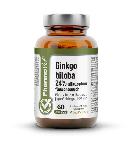 Miłorząb Japoński 60 Kapsułek, 19.98 g Clean Label Pharmovit