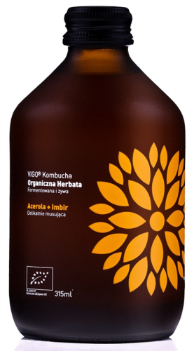 Kombucha z Imbirem i Acerolą Bezglutenowa BIO 315 ml Vigo