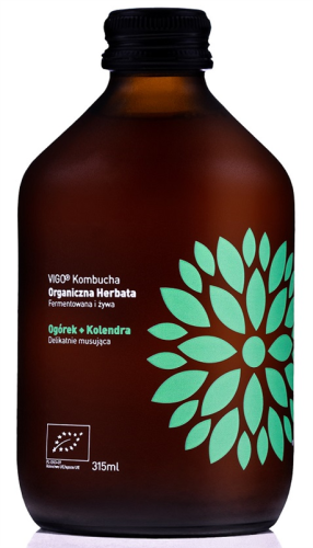 Kombucha z Ogórkiem i Kolendrą Bezglutenowa BIO 315 ml Vigo