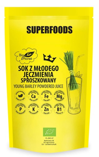 Sok z Młodego Jęczmienia Sproszkowany BIO 150 g Bio Planet