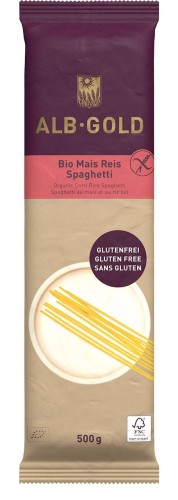 Makaron Kukurydziano-Ryżowy Spaghetti Bezglutenowy BIO 500 g Alb-Gold